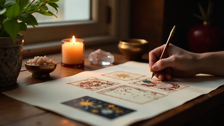 Préparer un tirage de tarot avec intention et concentration