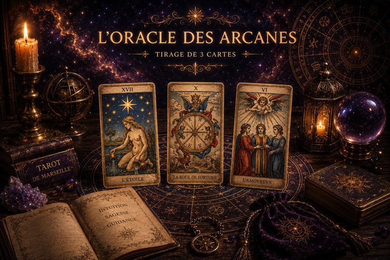 Tirage de tarot à 3 cartes et lecture des arcanes