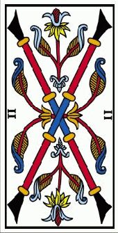 le deux de baton du tarot de marseille