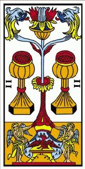 le deux de coupe du tarot de marseille