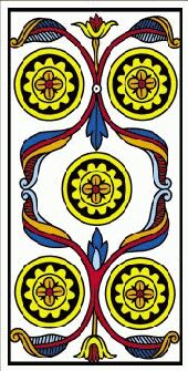 cinq de denier du tarot de marseille