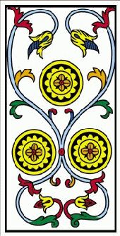 trois de denier du tarot de marseille