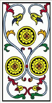 trois de denier du tarot de marseille