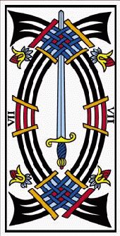 sept d'épée du tarot de marseille